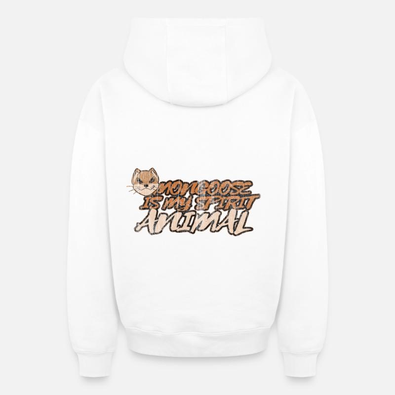 Mangouste - Sweat à capuche unisexe zippé oversize épais SPREAD - blanc