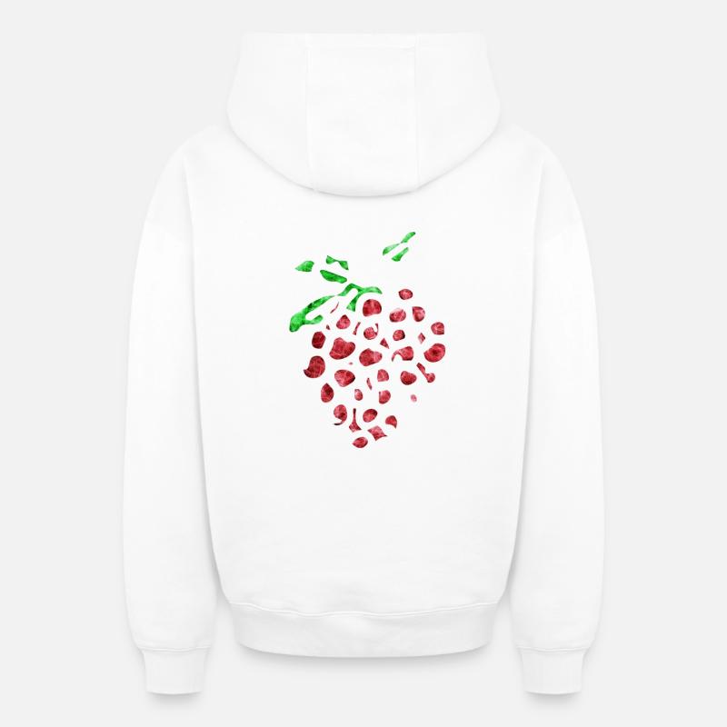 Fraise folle - Sweat à capuche unisexe zippé oversize épais SPREAD - blanc