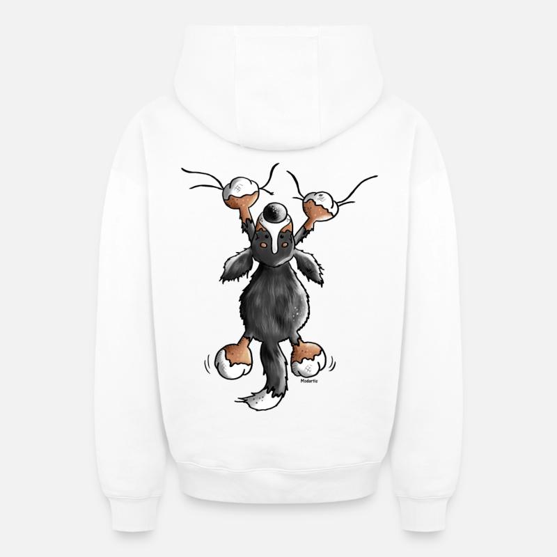Bouvier bernois - Chien - Sweat à capuche unisexe zippé oversize épais SPREAD - blanc