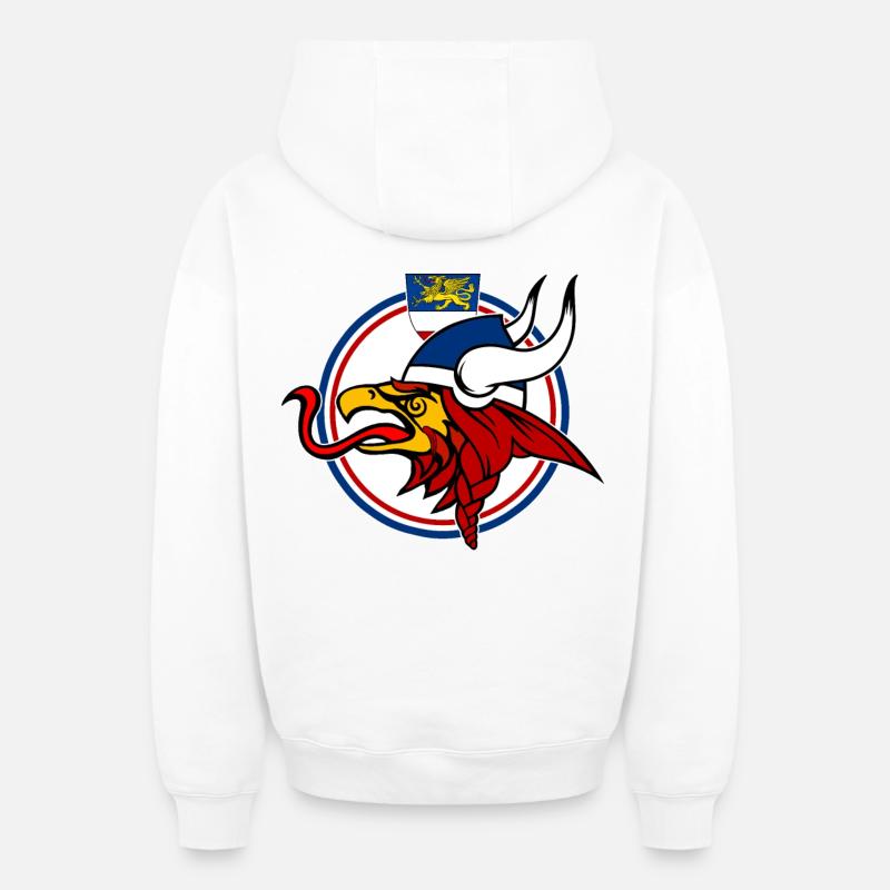 Viking Griffin Rostock - Conception - Sweat à capuche unisexe zippé oversize épais SPREAD - blanc