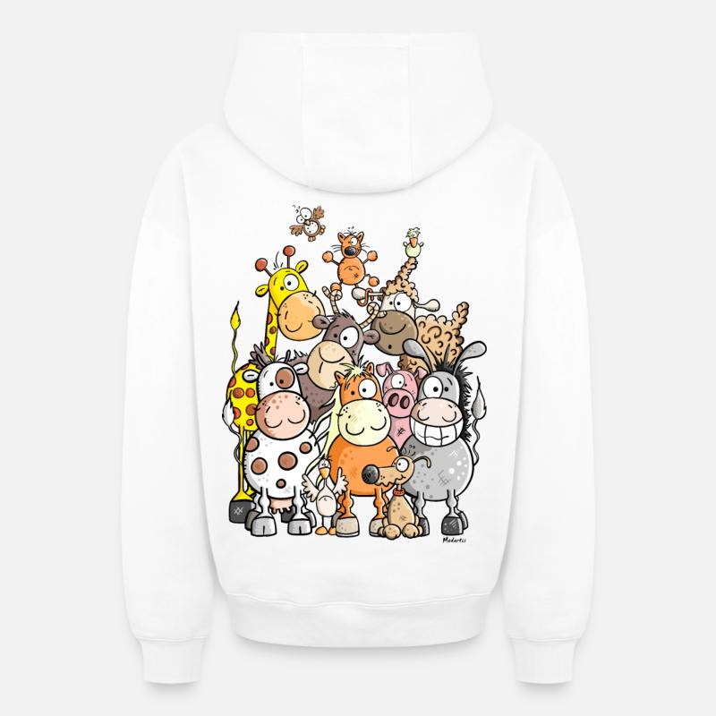 Tas géant de l'animal - Sweat à capuche unisexe zippé oversize épais SPREAD - blanc