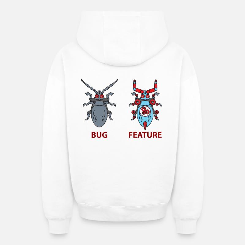 Blague programmeur - Sweat à capuche unisexe zippé oversize épais SPREAD - blanc