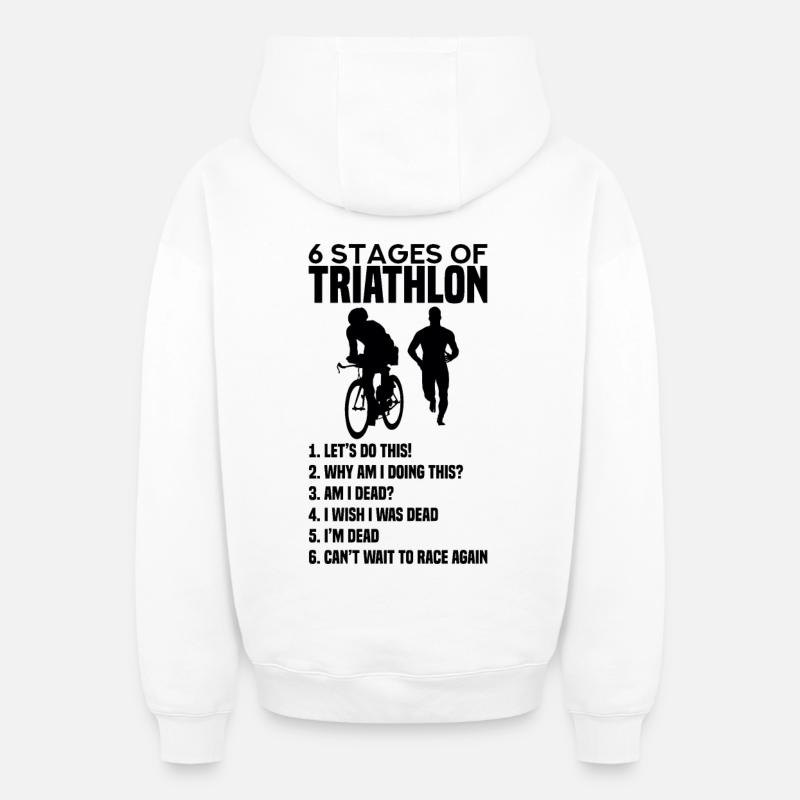 Triathlon - Sweat à capuche unisexe zippé oversize épais SPREAD - blanc
