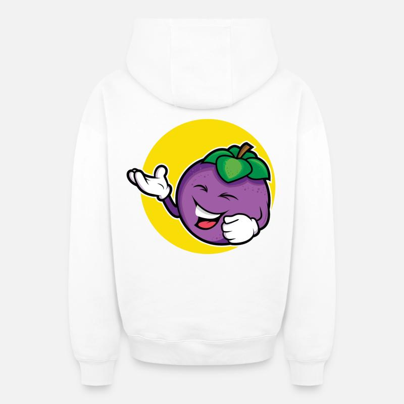 Conception de prune - Sweat à capuche unisexe zippé oversize épais SPREAD - blanc