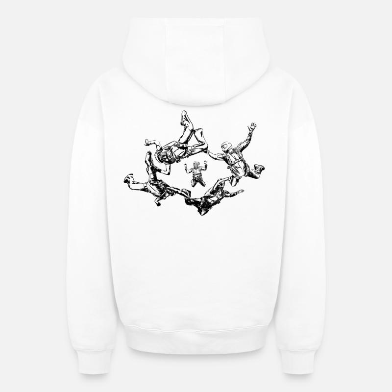 skydivers - Sweat à capuche unisexe zippé oversize épais SPREAD - blanc