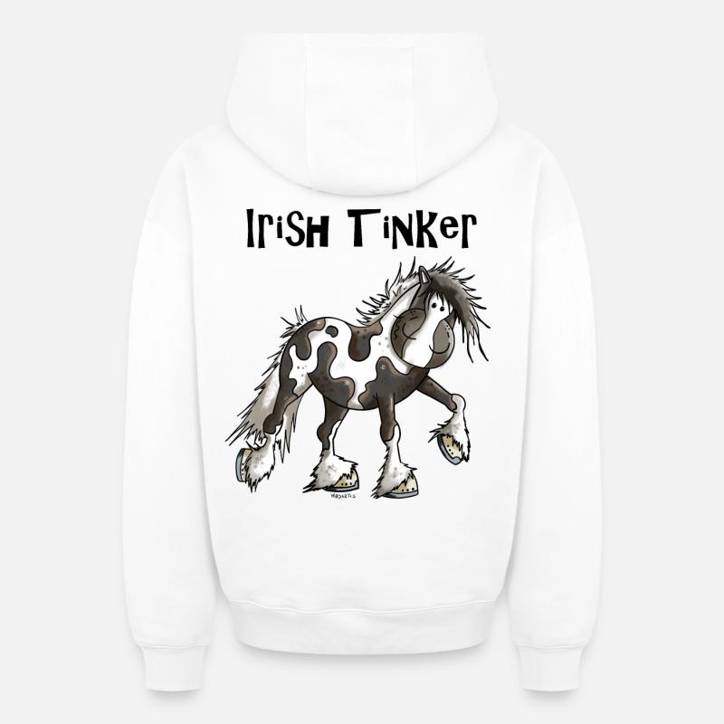 Irish Tinker - Sweat à capuche unisexe zippé oversize épais SPREAD - blanc