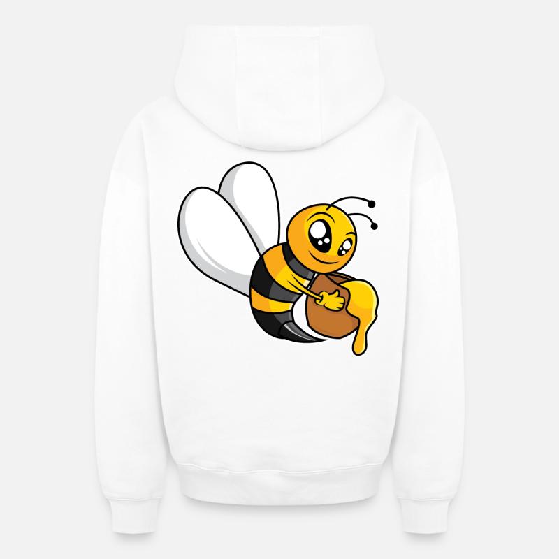 Abeille mellifère industrieuse - Design - Sweat à capuche unisexe zippé oversize épais SPREAD - blanc