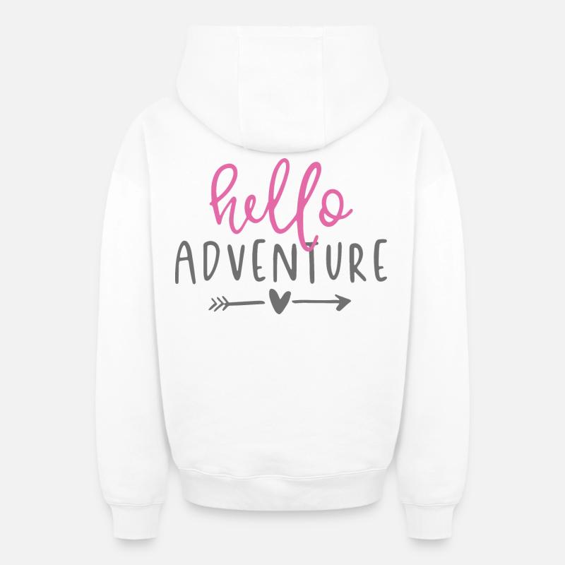 Design d'aventure  - Sweat à capuche unisexe zippé oversize épais SPREAD - blanc