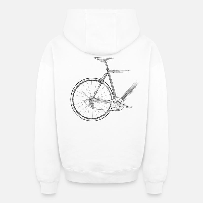 vélo de course - Sweat à capuche unisexe zippé oversize épais SPREAD - blanc