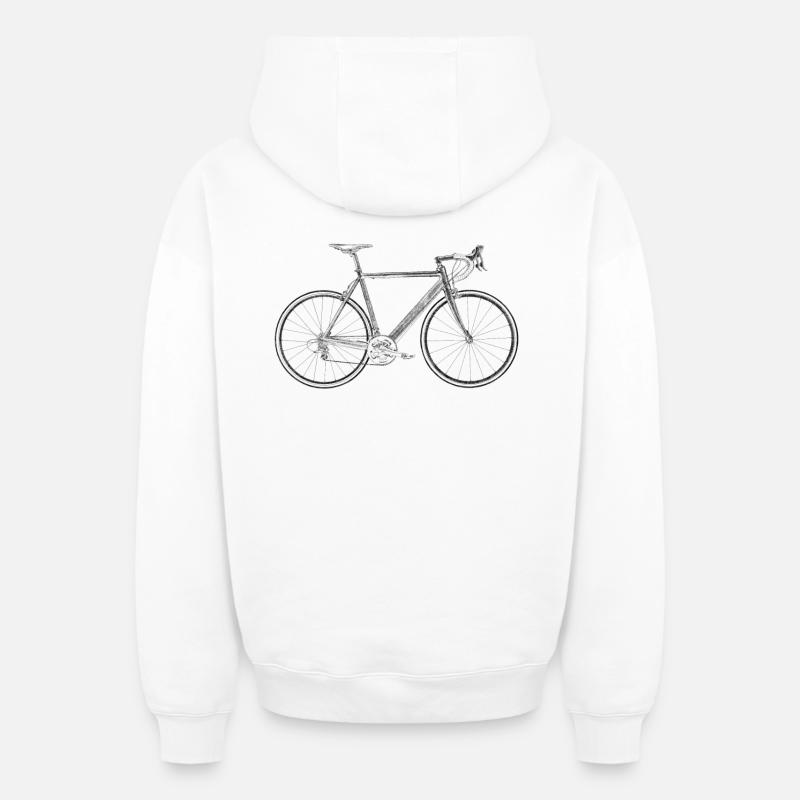 vélo de course - Sweat à capuche unisexe zippé oversize épais SPREAD - blanc