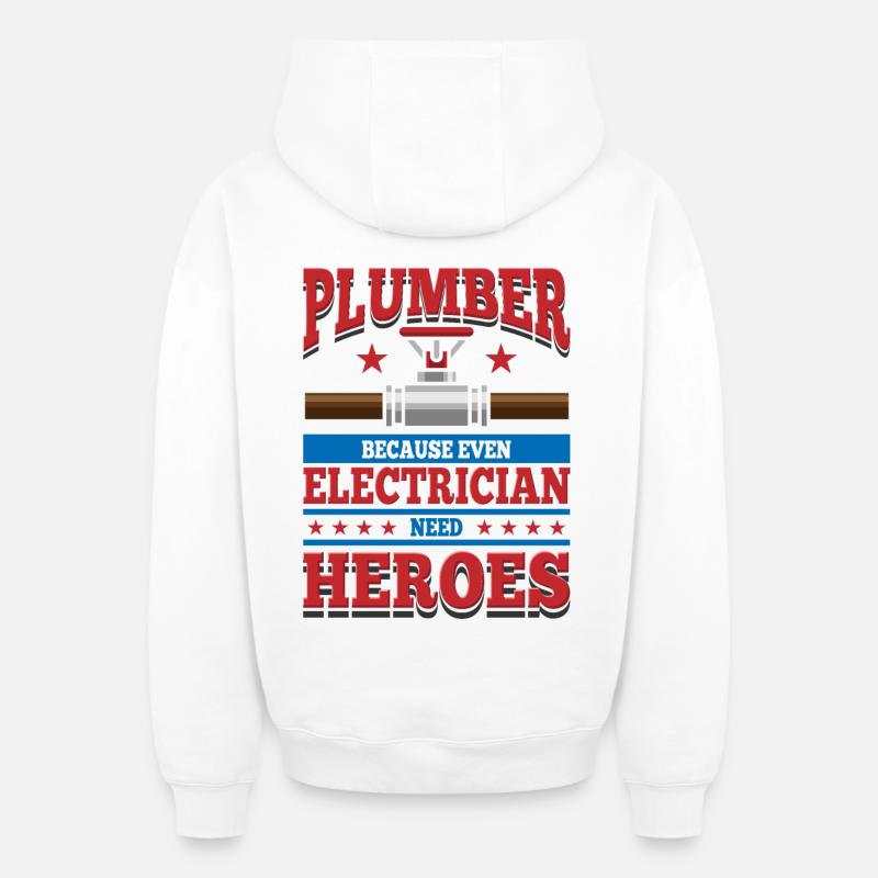 plombier - Sweat à capuche unisexe zippé oversize épais SPREAD - blanc
