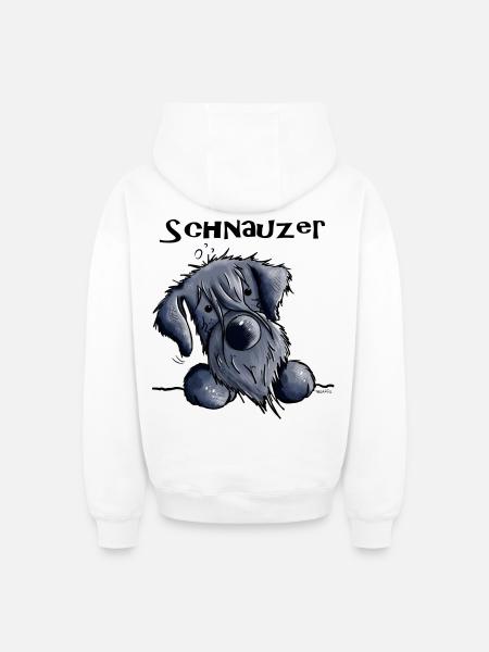 Sweet Schnauzer - Oversized Heavyweight Unisex Zip Hoodie - white