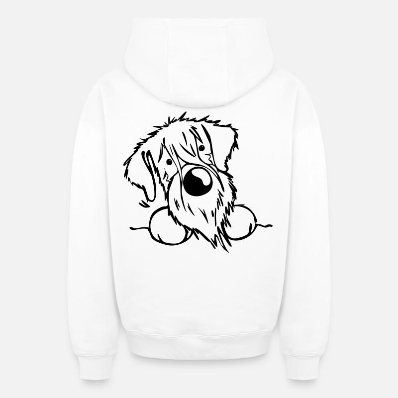 Schnauzer - Sweat à capuche unisexe zippé oversize épais SPREAD - blanc