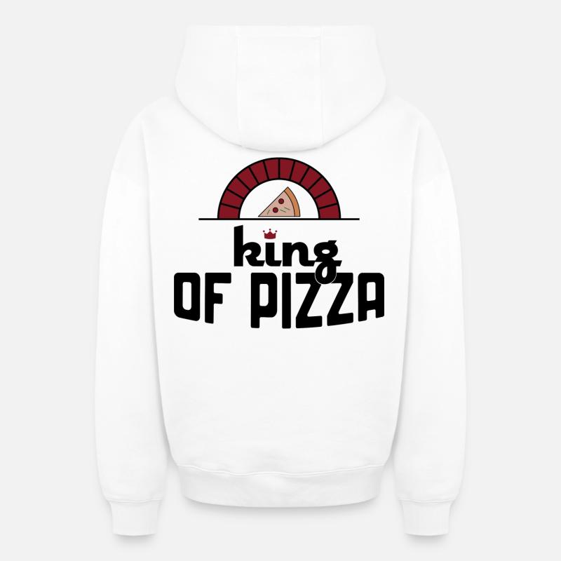 Pizza - Sweat à capuche unisexe zippé oversize épais SPREAD - blanc
