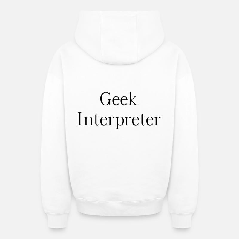 Interprète geek - Sweat à capuche unisexe zippé oversize épais SPREAD - blanc