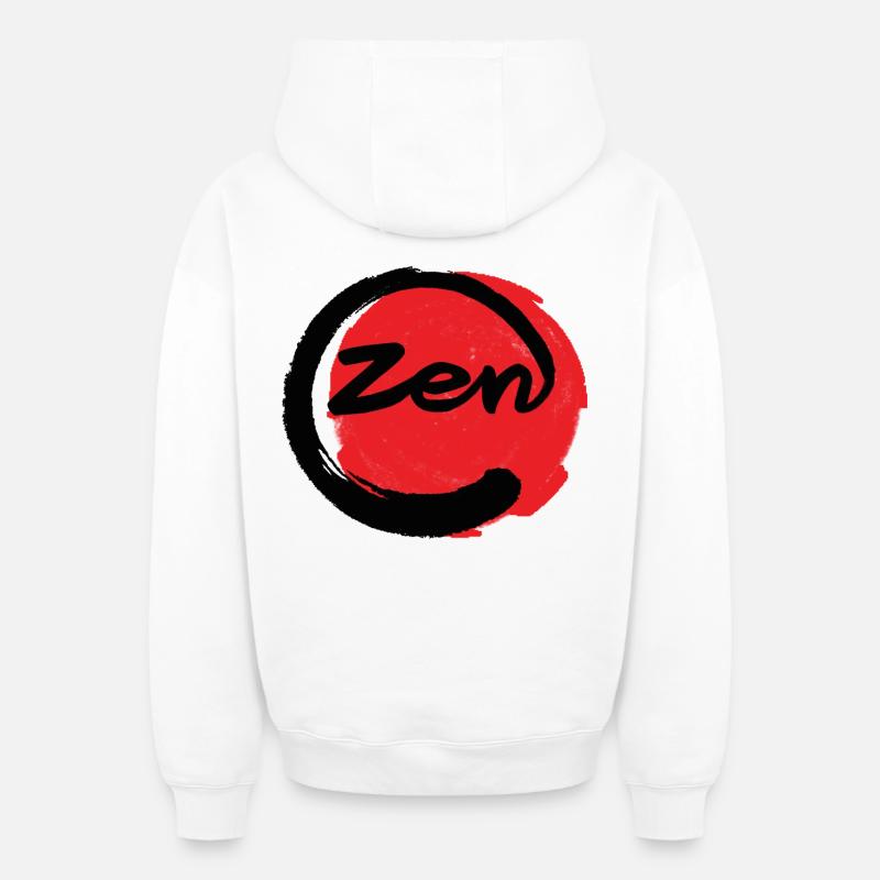 Zen - Sweat à capuche unisexe zippé oversize épais SPREAD - blanc
