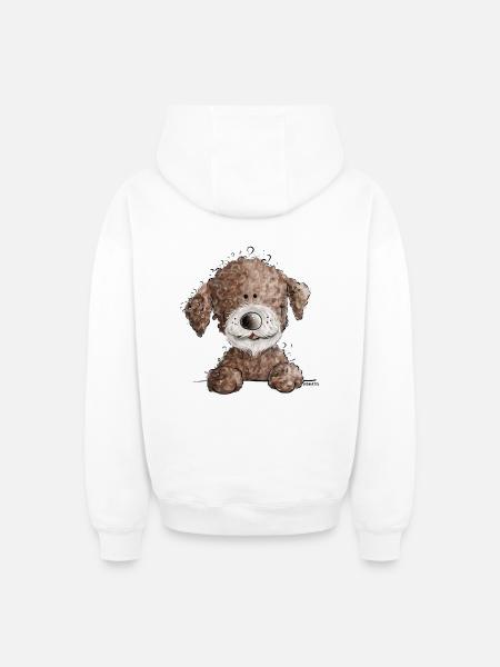 Sweet Lagotto Romagnolo I water dog cartoon dog - Oversized Heavyweight Unisex Zip Hoodie - white