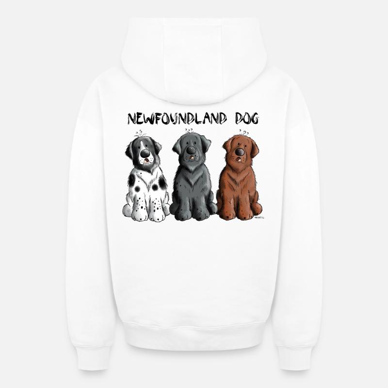 Terre-Neuve - Sweat à capuche unisexe zippé oversize épais SPREAD - blanc