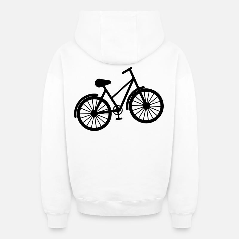 Vélo - Sweat à capuche unisexe zippé oversize épais SPREAD - blanc