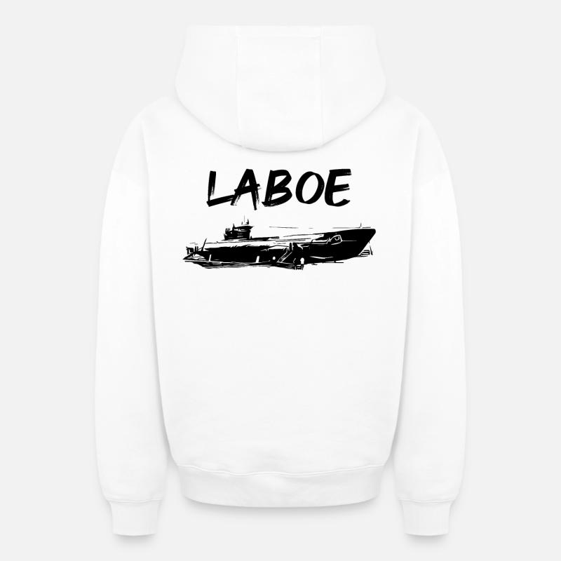 Laboe sous-marin - Sweat à capuche unisexe zippé oversize épais SPREAD - blanc