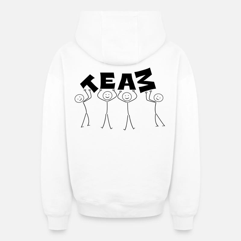 Équipe - Sweat à capuche unisexe zippé oversize épais SPREAD - blanc