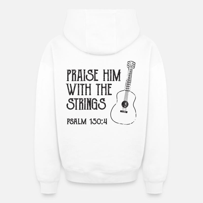 Guitariste disant - Sweat à capuche unisexe zippé oversize épais SPREAD - blanc