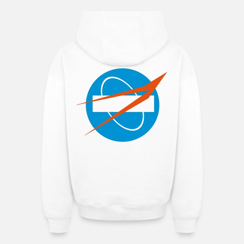 Géométrie de l’espace - Sweat à capuche unisexe zippé oversize épais SPREAD - blanc