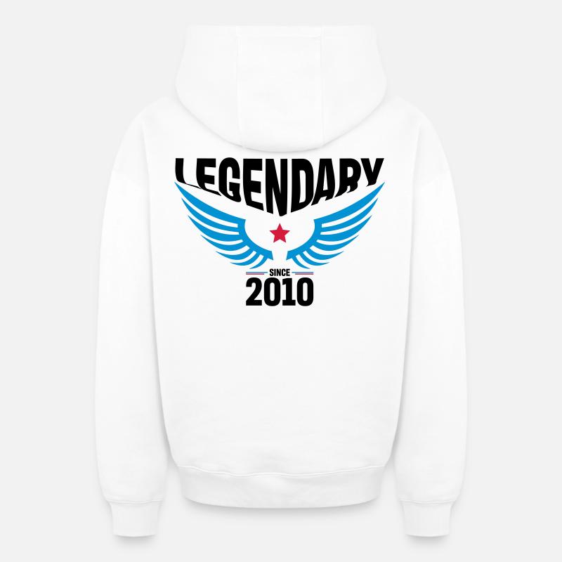 2010 - Sweat à capuche unisexe zippé oversize épais SPREAD - blanc