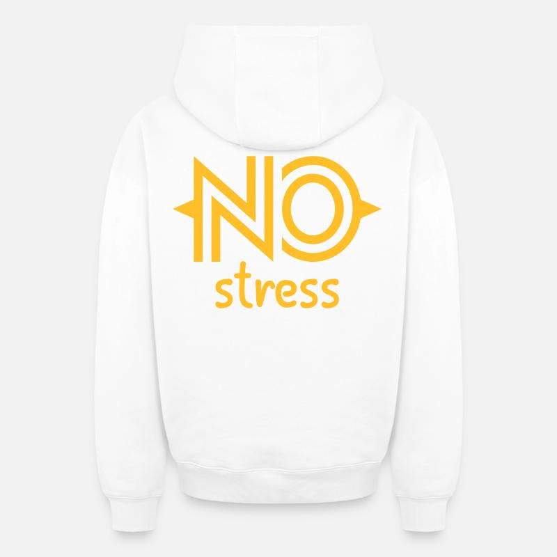 NO stress - Sweat à capuche unisexe zippé oversize épais SPREAD - blanc