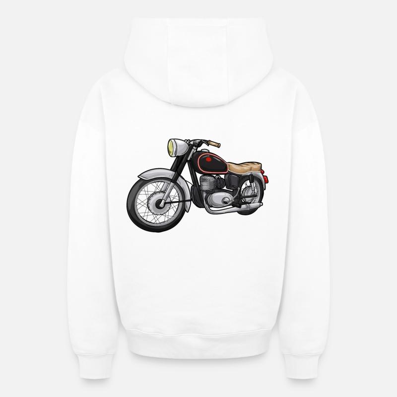 Moto avec un siège - Sweat à capuche unisexe zippé oversize épais SPREAD - blanc