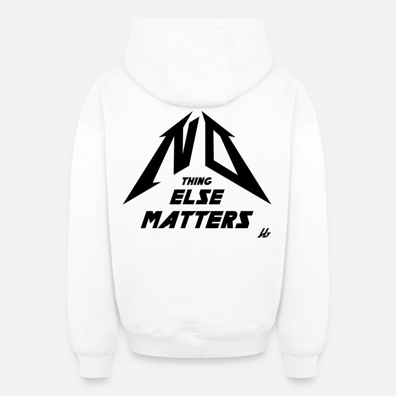 NO THING ELSE MATTERS - Sweat à capuche unisexe zippé oversize épais SPREAD - blanc