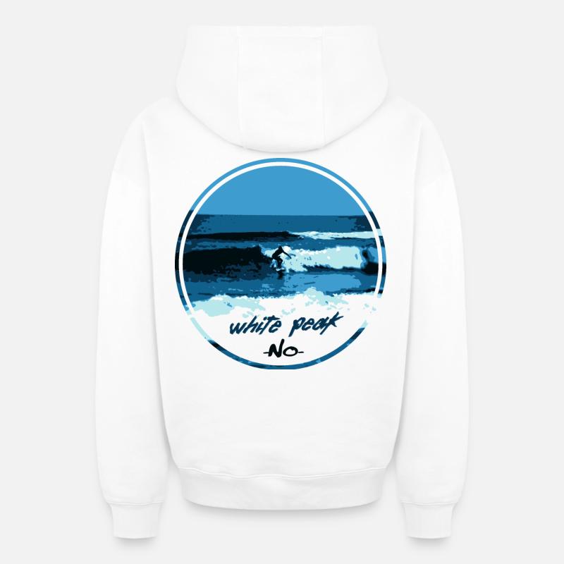 White Peak - Sweat à capuche unisexe zippé oversize épais SPREAD - blanc