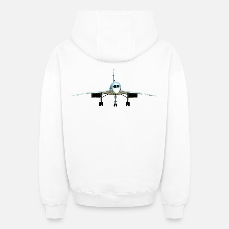 Concorde - Sweat à capuche unisexe zippé oversize épais SPREAD - blanc
