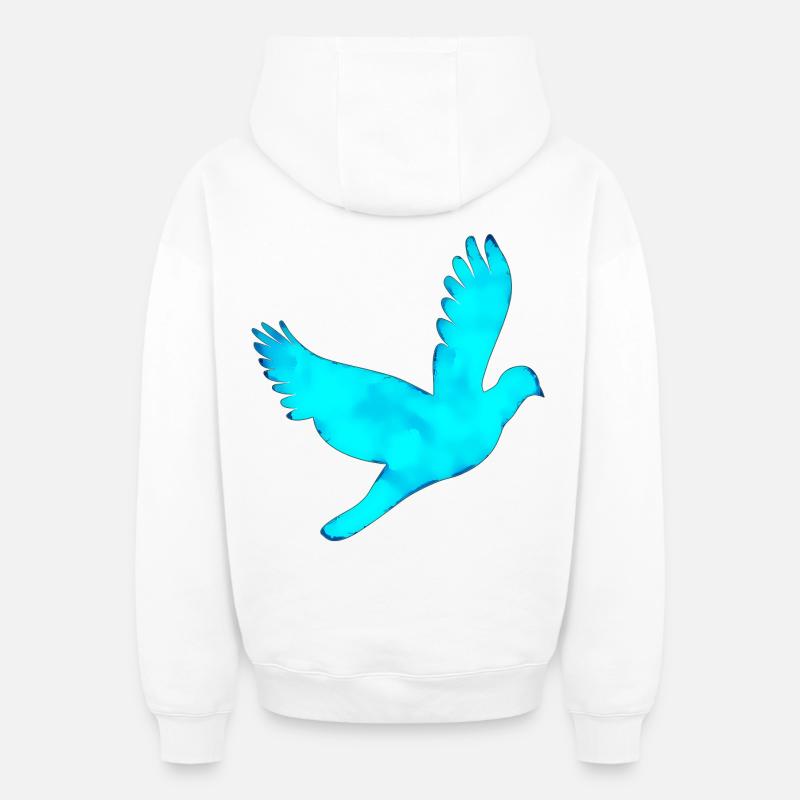Pigeon - Sweat à capuche unisexe zippé oversize épais SPREAD - blanc