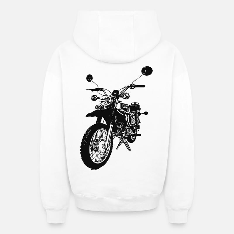 Enduro - Sweat à capuche unisexe zippé oversize épais SPREAD - blanc