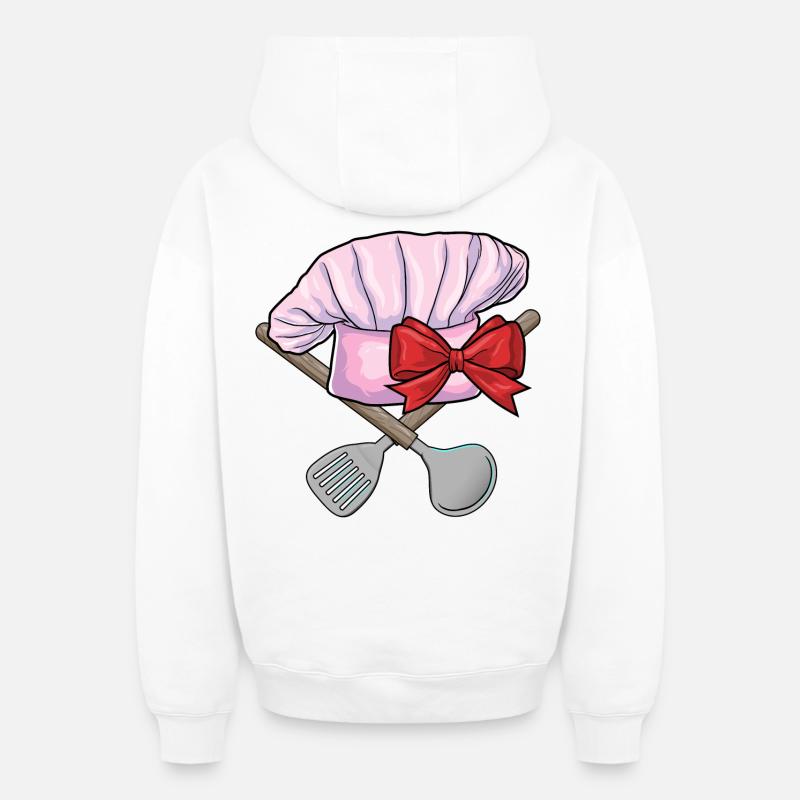 Cuisine de Chef’s Hat - Sweat à capuche unisexe zippé oversize épais SPREAD - blanc