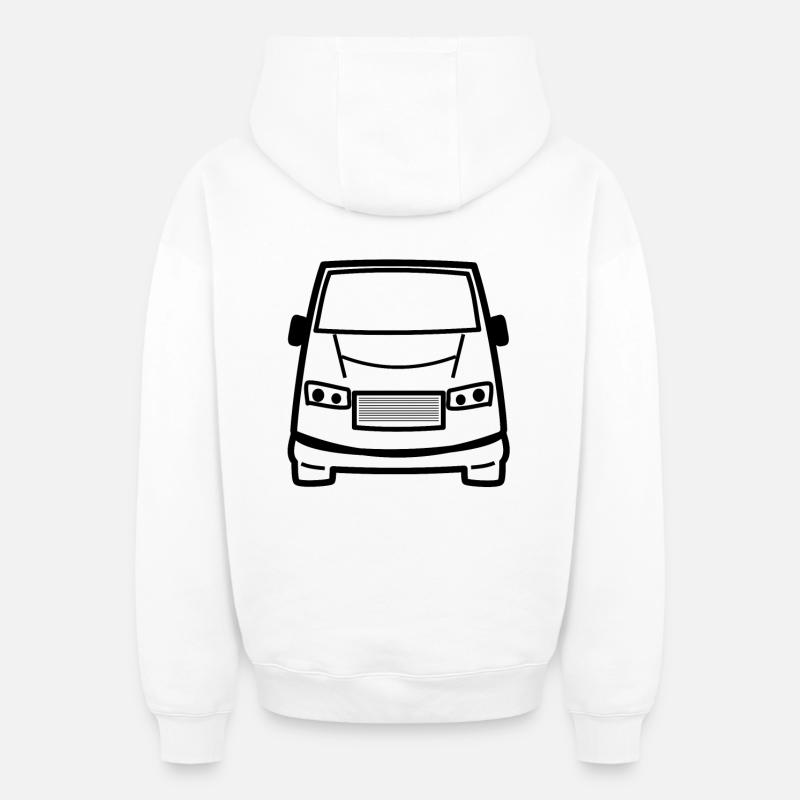 Transporteur Van - Sweat à capuche unisexe zippé oversize épais SPREAD - blanc