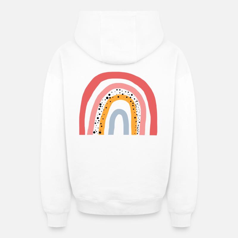 Arc-en-ciel - Amour - Tendance Rainbow - Sweat à capuche unisexe zippé oversize épais SPREAD - blanc