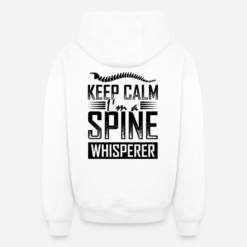 Blague de chiropraticien - Sweat à capuche unisexe zippé oversize épais SPREAD - blanc