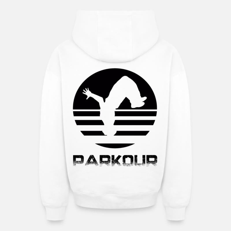 Parkour - Sweat à capuche unisexe zippé oversize épais SPREAD - blanc