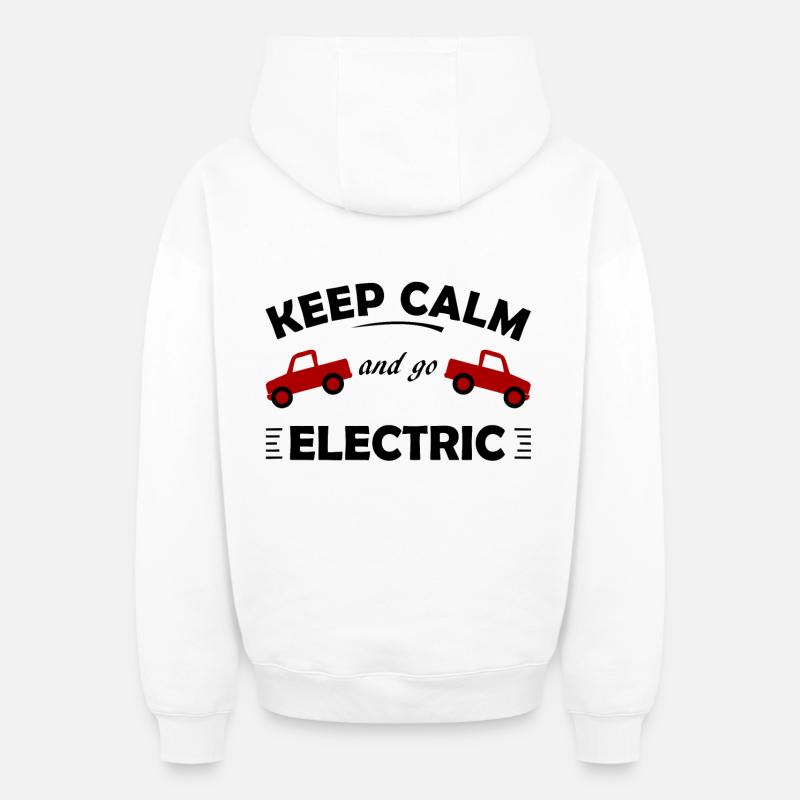 Électrique - Sweat à capuche unisexe zippé oversize épais SPREAD - blanc