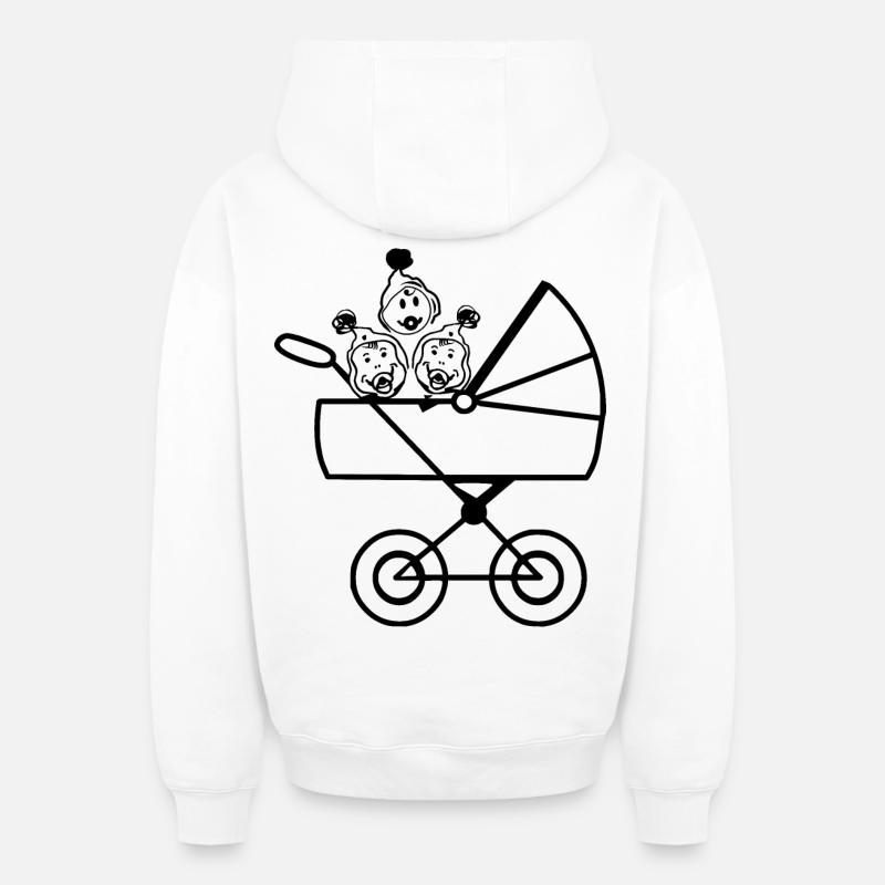 Triplés Bébés - Sweat à capuche unisexe zippé oversize épais SPREAD - blanc