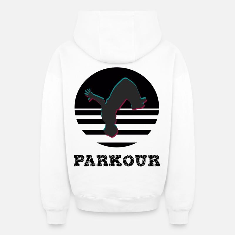 Parkour - Sweat à capuche unisexe zippé oversize épais SPREAD - blanc