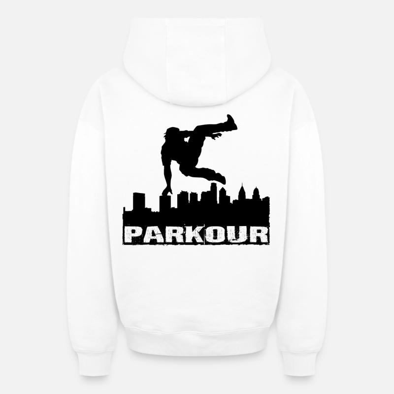 Parkour - Sweat à capuche unisexe zippé oversize épais SPREAD - blanc