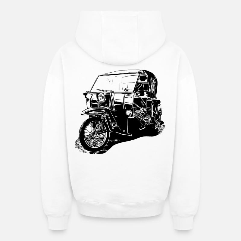 Krause Duo - Sweat à capuche unisexe zippé oversize épais SPREAD - blanc