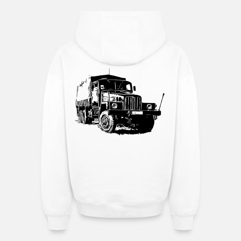 CGI G 5 - Sweat à capuche unisexe zippé oversize épais SPREAD - blanc
