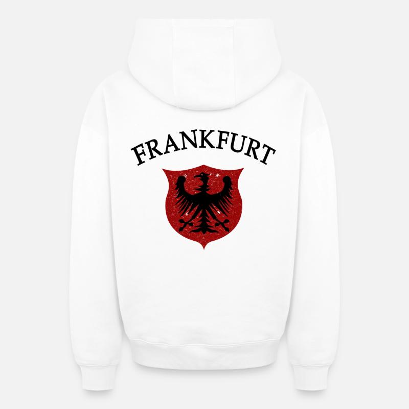 Francfort - Sweat à capuche unisexe zippé oversize épais SPREAD - blanc