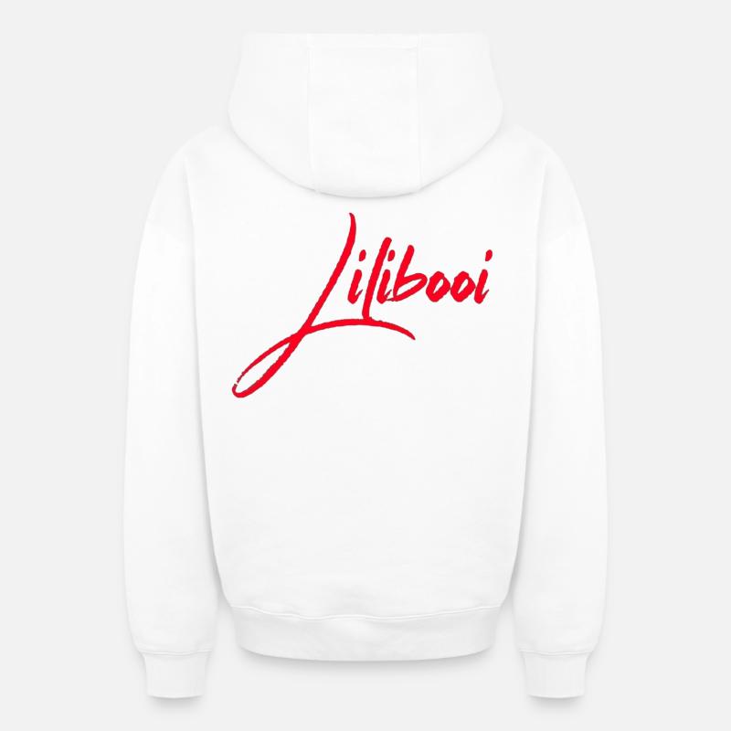 Lilibooi ( Lilibooi ) - Sweat à capuche unisexe zippé oversize épais SPREAD - blanc