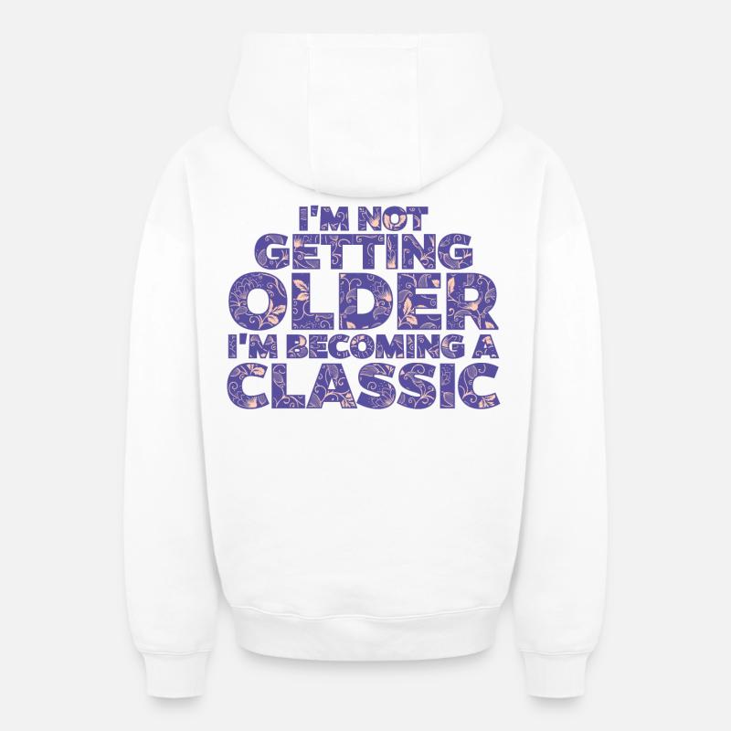 Déclaration Anniversaire - Sweat à capuche unisexe zippé oversize épais SPREAD - blanc
