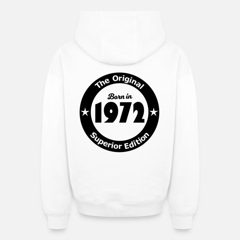 1972 - Sweat à capuche unisexe zippé oversize épais SPREAD - blanc